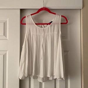 White loose fit exposed shoulder top